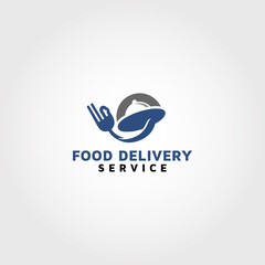food delivery service vector logo design template