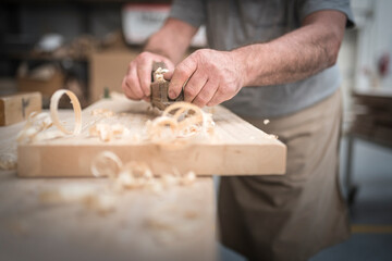 wood work on a table, artisan, carpenter, handmade