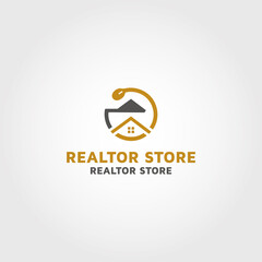 Realtor Store vector logo design template idea