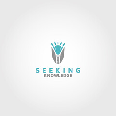Seeking knowledge education vector logo design template