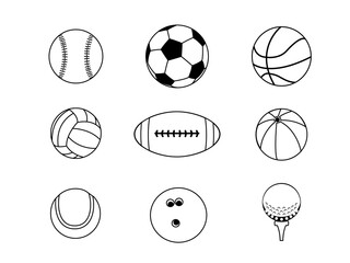 色々なボールのアイコンイラスト