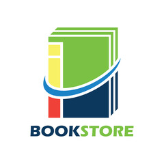 book store logo with alphabet I. vector illustration