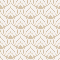 Seamless Elegant Vector 1920 Textile Texture. Repeat Ornate Graphic 30s Deco Pattern. Continuous Line Arc Backdrop Pattern. 
