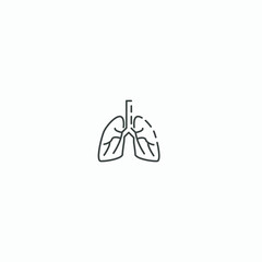vector illustration of the lungs line icon