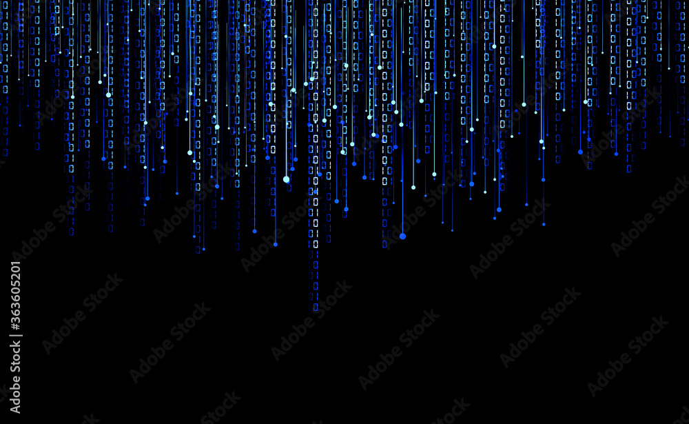 Poster dotted line, 01 binary data, internet technology, big data, communication technology abstract backgr