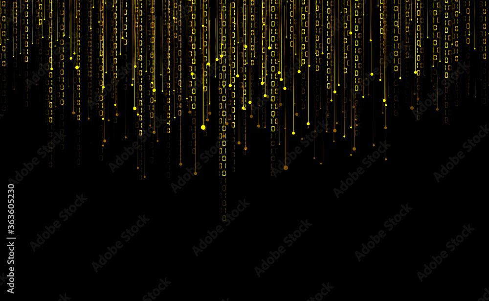 Poster dotted line, 01 binary data, internet technology, big data, communication technology abstract backgr