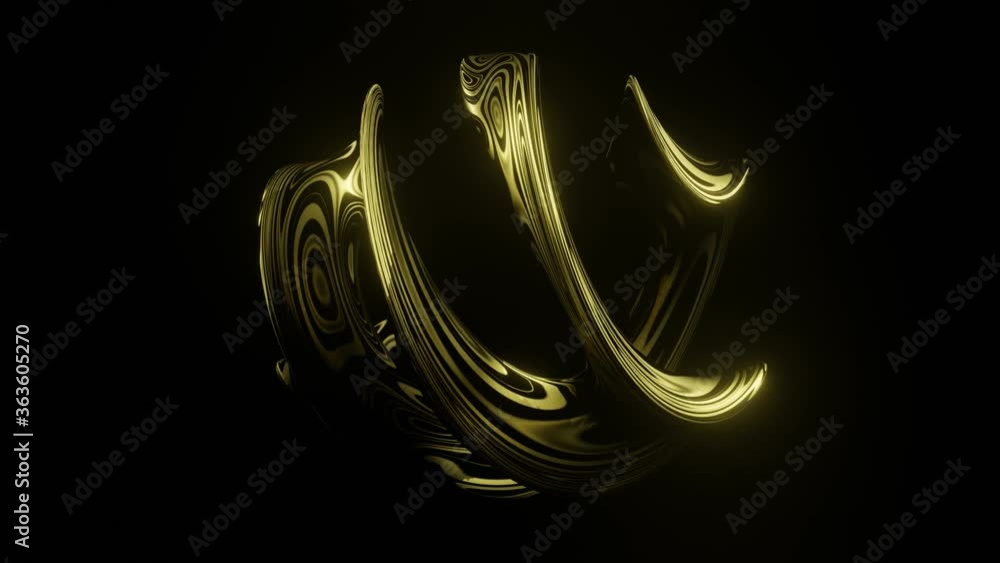 Aufkleber hd video of abstract seamless rotating 360 animation loop of 3d render object with beautiful texture