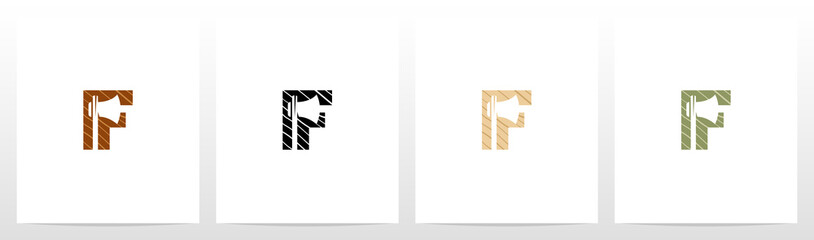 Axe On Wooden Letter Logo Design F