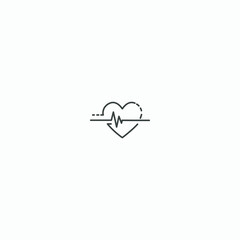 vector illustration of the medical heart line icon