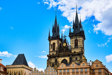 Fototapeta na wymiar Cathedral Tynsky chram in Prague