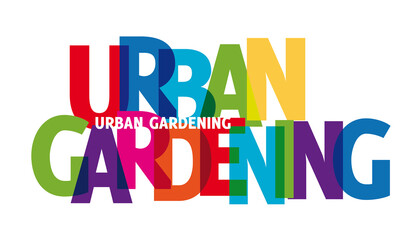 urban gardening - colorful vector illustration