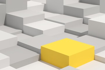 Minimal background, mock up scene with podium geometry shape for product display. 3D rendering