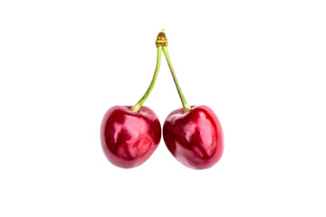 Two ripe Cherry isolated on white background