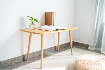 Open book on the table