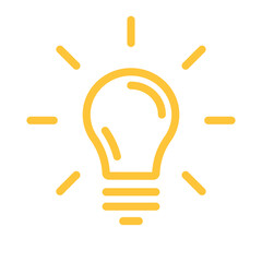 Light bulb shine icon. Idea lamp symbol.