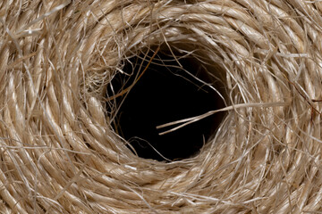 Macro of a twine spool string