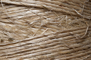 Macro of a twine spool string