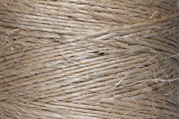 Macro of a twine spool string