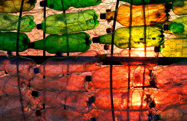 Pet bottles - abstract background