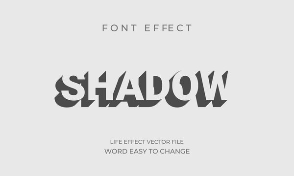 shadow font effect. vector file design. easy to edit text