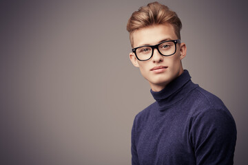 serious guy in glasses