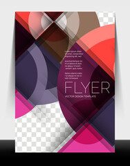 A4 flyer annual report circle design, vector background print template