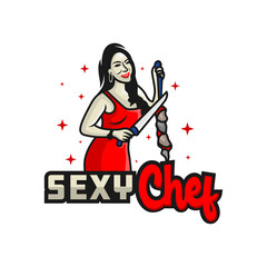 logo of the sexy chef cook satay