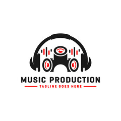 Music logo and headset