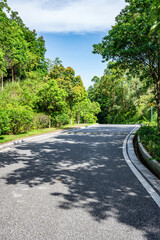 Fototapeta na wymiar Panshan Highway in Huangshanlu Forest Park, Nansha, Guangzhou, China