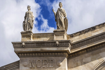 North Station (Gare du Nord, 1864) - one of the six large termini in Paris, largest and oldest railway stations in Paris. France.