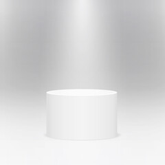 Pedestal template. 3d white cylinder stage, stand or pedestal