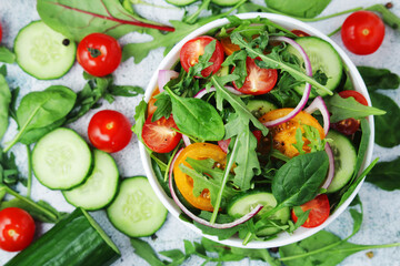 A bowl full of vegetable salad	
