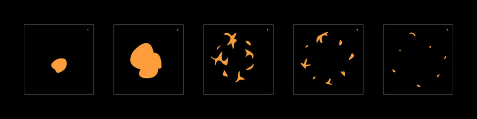 Shine dust effect. Dust explosion animation effect. Animation sprite sheet for games, cartoon or animation. vector style animation effect 1429.