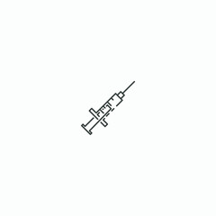 vector illustration of the syringe  line icon