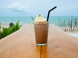 Chocolate frappe or chocolate ice blended