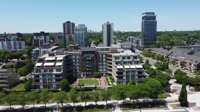 Luxury condo buildings on water