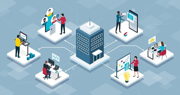 IT company and people working online