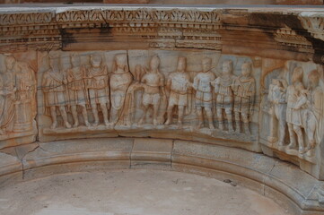 Historical Roman Era ruins in the Sahara desert 