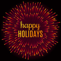 Happy Holidays festive background with colorful firework