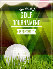 Golf tournament poster template. Flyer design. Vector illustration - 363627276