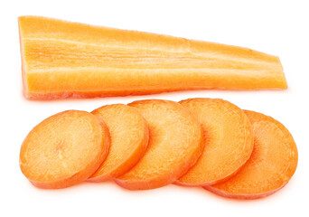 sliced carrot isolated on a white background
