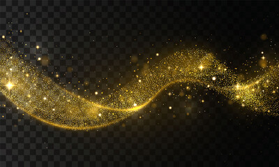 Gold glitter wave