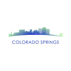 Colorado Springs skyline silhouette. Vector design colorful illustration.