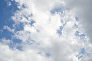 Beautiful blue sky and white clouds. The concept of changing the sky in the pictures.