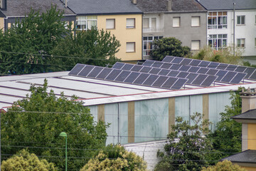 sports hall with solar panel on the roof