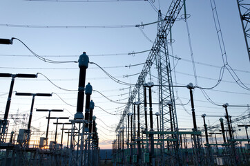 Electric power transmission lines, High voltage power transformer substation