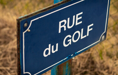 Fototapeta premium sport golf bleu vert rue