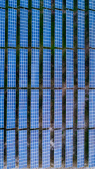 Aerial photography of modern large-scale photovoltaic solar panels.