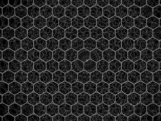 Abstract geometric background with molecular structures. Vector illustration of hexagons pattern