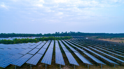 Fototapeta na wymiar Aerial photography of modern large-scale photovoltaic solar panels.